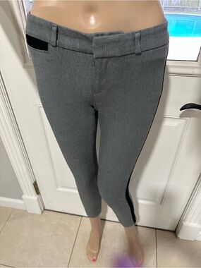 Banana Republic Gray Ankle Pants with Black Side Stripe